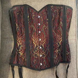 Dark Garden Corset “Sweetheart” (with garters!)